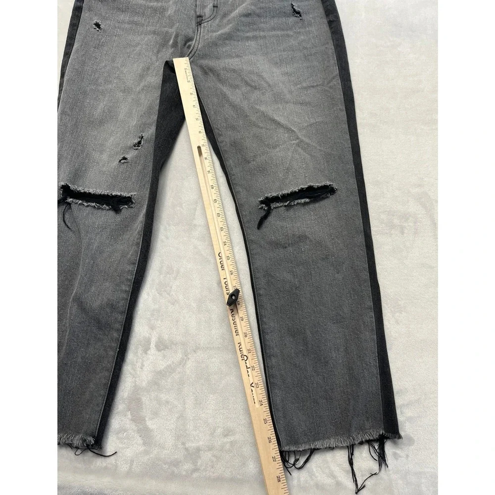Hidden Jeans Straight Leg Women 31 Grey Two Tone Distressed Frayed Hem